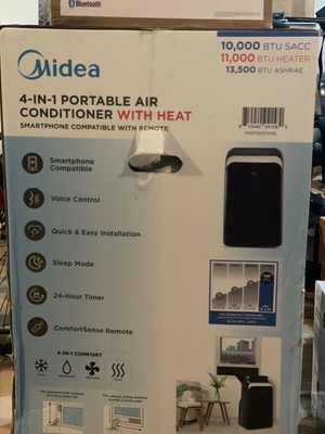 Midea MAP10HS1WBL 10,000 BTU 4 in 1 Smart Portable Air Conditioner with Heat  - Black for sale online | eBay