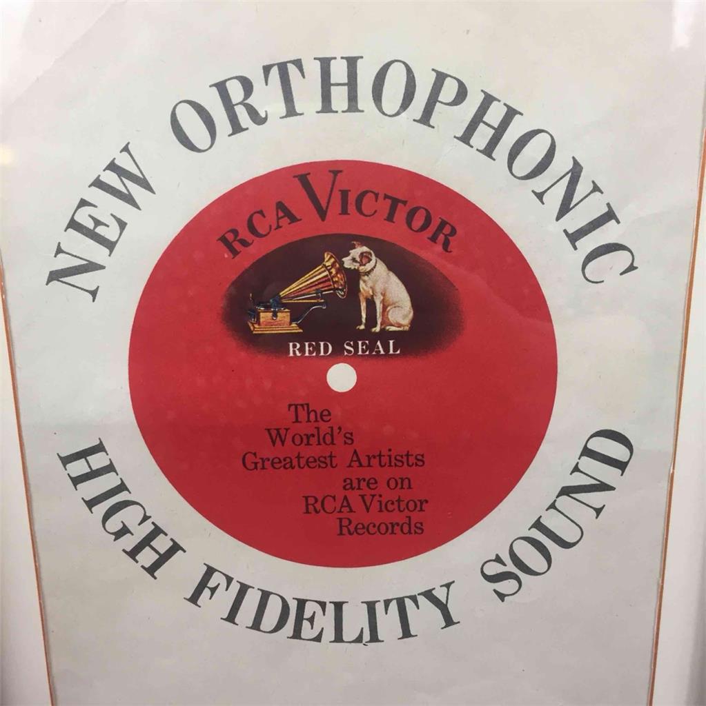 New Orthophonic High Fidelity Sound Framed Advertisement Nipper