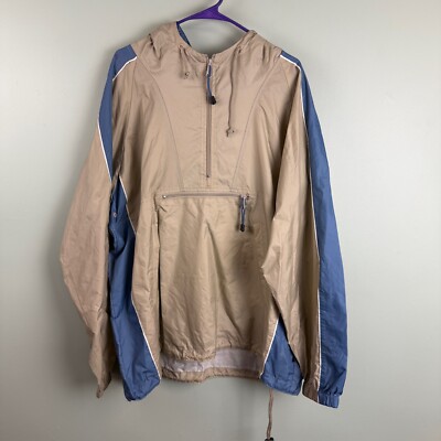Vintage 90s Gap Windbreaker Jacket Anorak Size XL Light Blue Beige Nylon Y2k