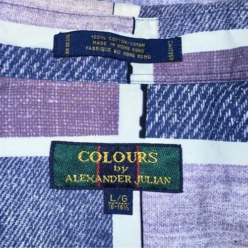 Colours by Alexander Julian Designer Button Down Shirt | Size L | 100% Cotton - Picture 4 of 8
