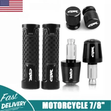 Black Grip Handlebar Balanced Plug slider End Cap Valve Cover For HONDA CBR929RR