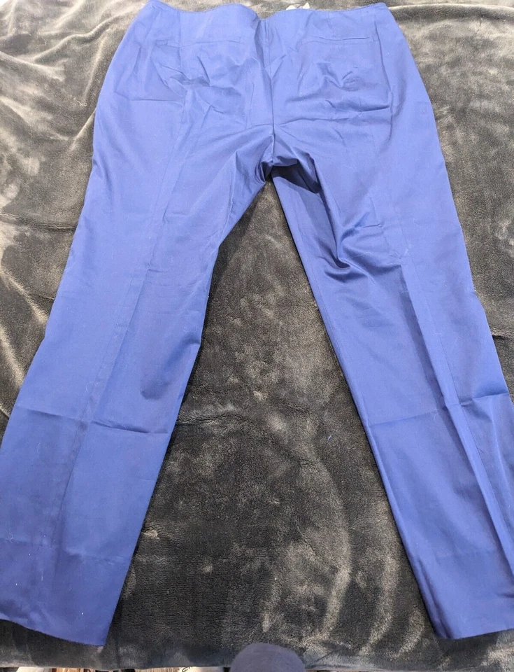 NWT Armani Collection Women's Cotton Flat Front Pants Size 12 Purple Blue NEW