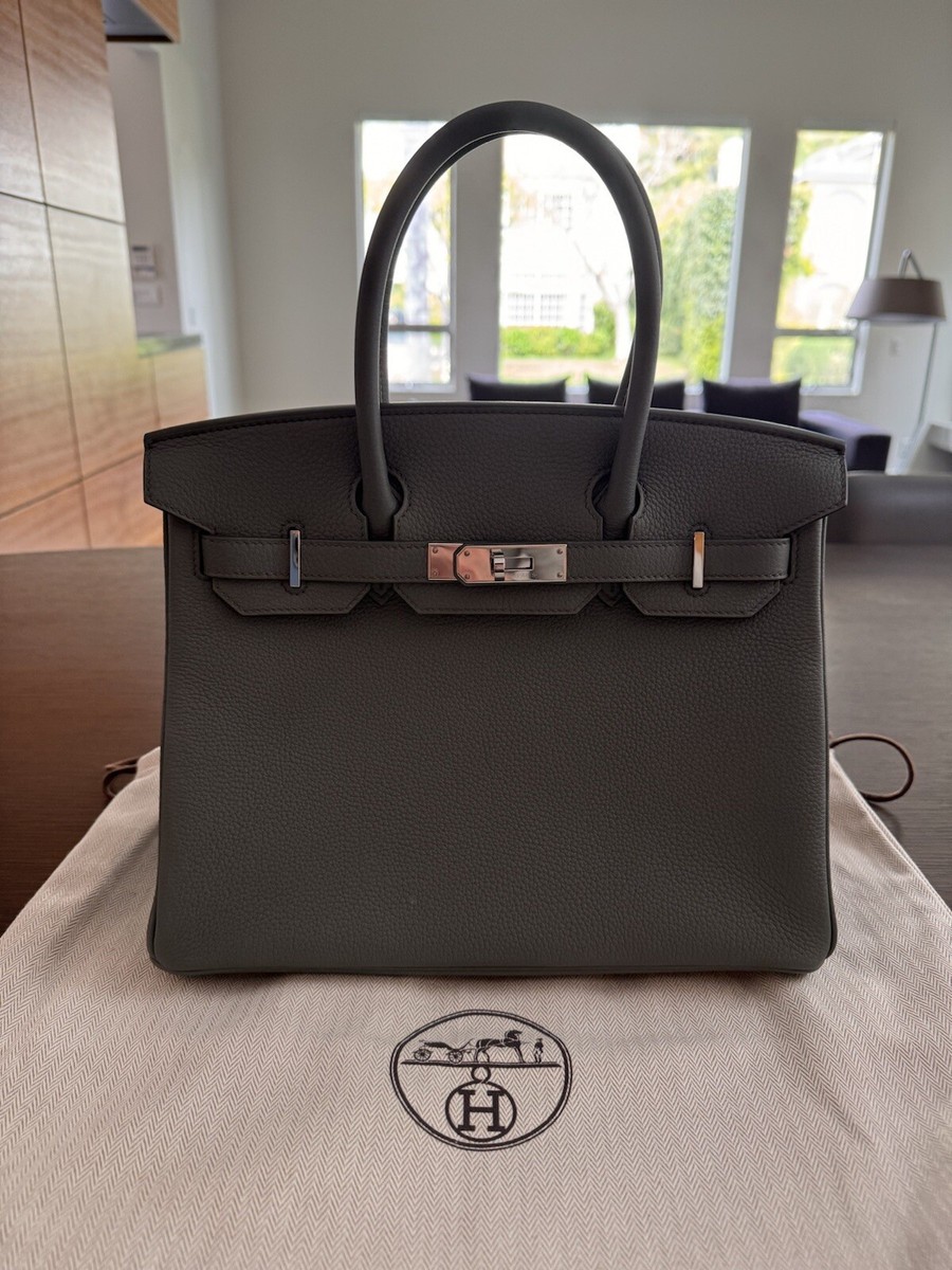 Hermes 2023 Birkin 30 Togo Vert Amande/Palladium Pre-owned