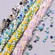 4mm 200pcs Bicone Faceted Crystal Glass Loose Spacer Beads for Jewelry Making