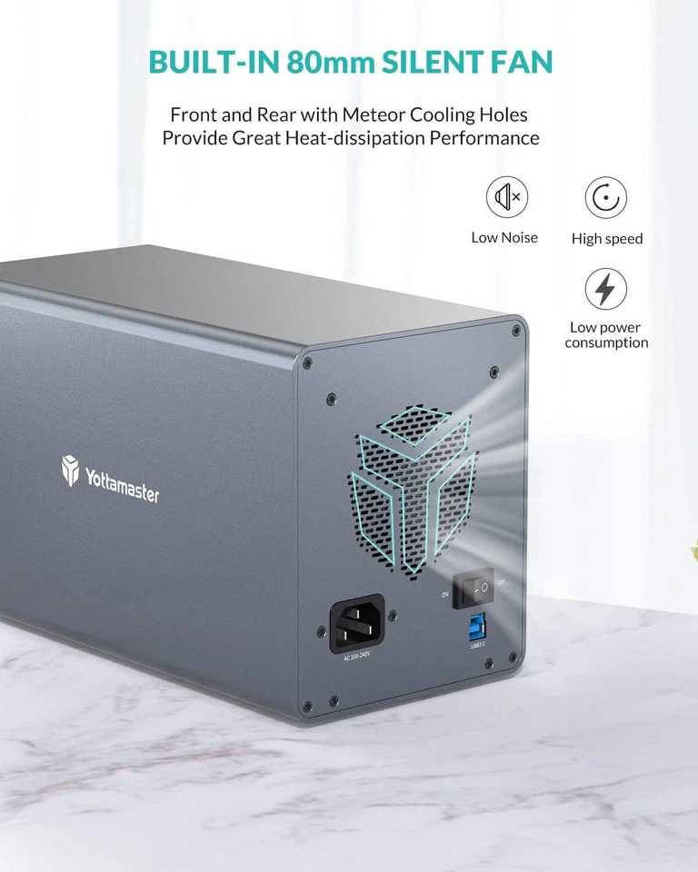 2/4/5 Fach Festplattengehäuse für 2,5" 3,5" SATA HDD Aluminium Typ-B  Typ-C Case - Bild 4 von 4