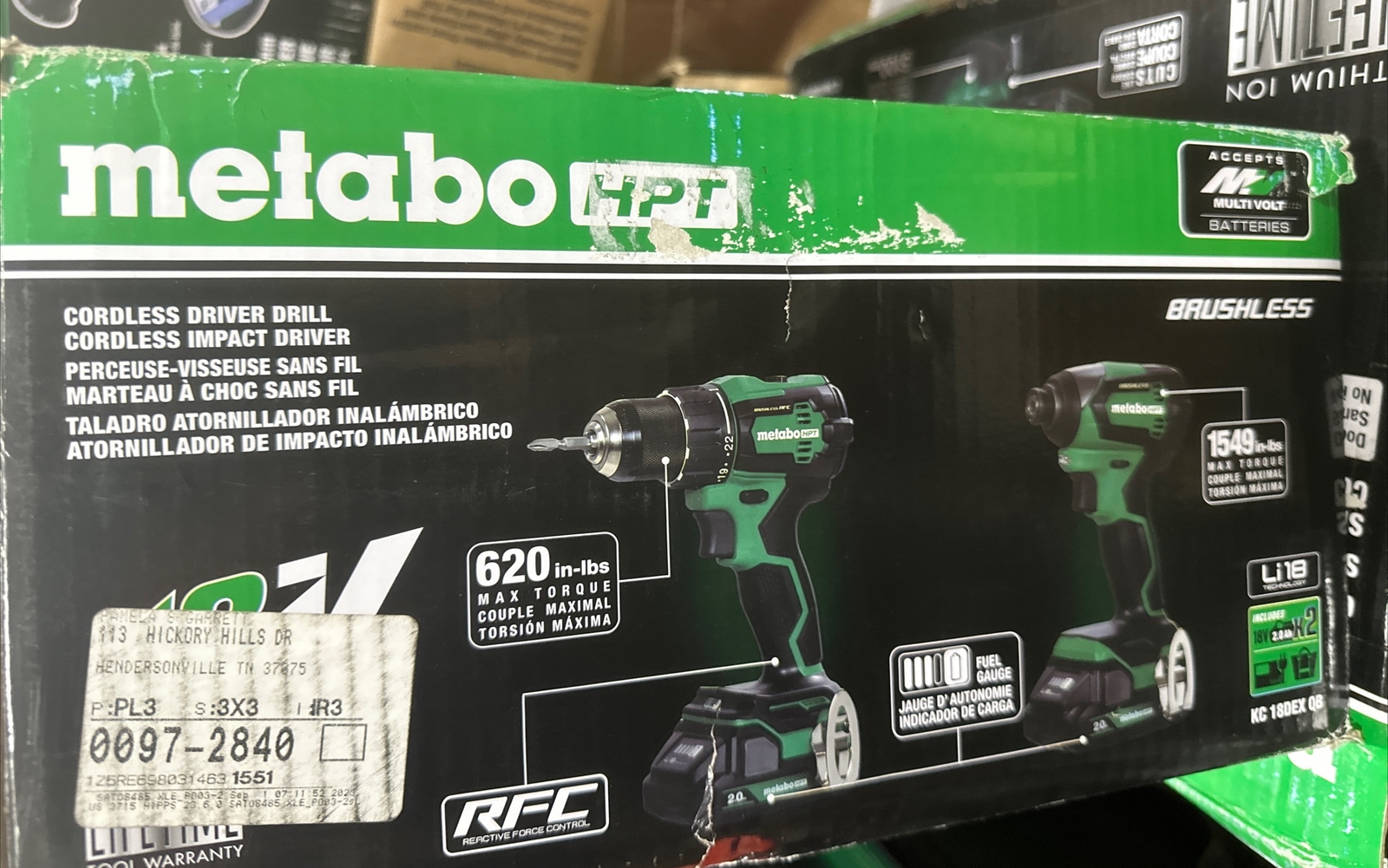 Metabo HPT 18V MultiVolt Hammer Drill and Impact Driver Combo Kit | Cordless