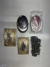 Lot of 5 Train Belt Buckles Vintage Locomotives Logos