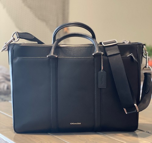 COACH Black Leather Laptop Bag