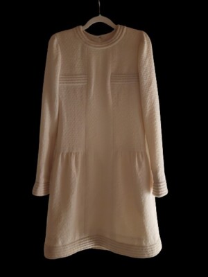 cream chanel tweed dress Chanel Cream Tweed Dress