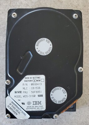 150MB IBM WDS-3160 06G6413 3.5'' 50 PIN SCSI Internal Hard Disk Drive