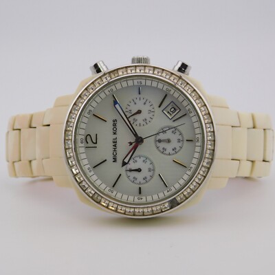 MICHAEL KORS MK-5079 All St. Steel Quartz Analog Women's Watch Sz.6'' New Battery