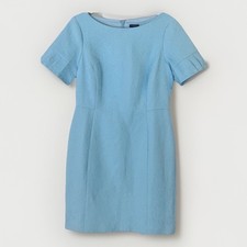 Talbots Light Blue Cotton Jacquard Dress NWT 159 Size 10 Petite