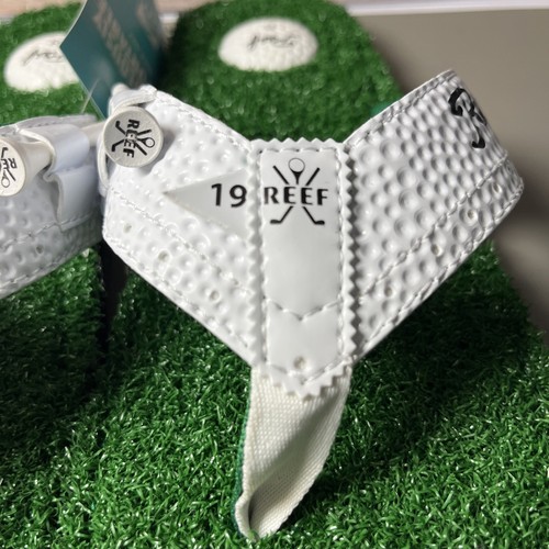 NWT Reef Men’s Mulligan II Green White Golf Tee Novelty Thong Sandals Size 8 - Picture 3 of 7