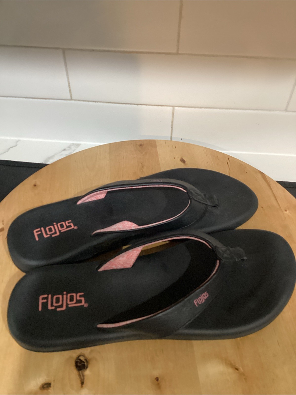 APL Flojos DONNA sandali infradito rosa logo perizoma comodi neri taglia 10 nuovi