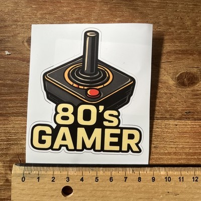 80´s GAMER - Joystick - Kult Aufkleber Retro (groß) - C64 ATARI 2600 AMIGA