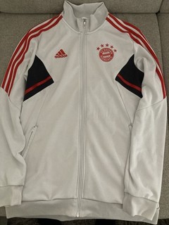 FC Bayern München Trainingsjacke Gr. M Weiß Rot Gebraucht Adidas