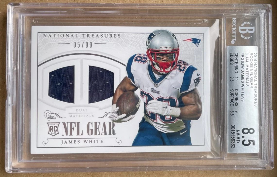James White Panini National Treasures Rookie NFL Gear Dual Materials #JW Base
