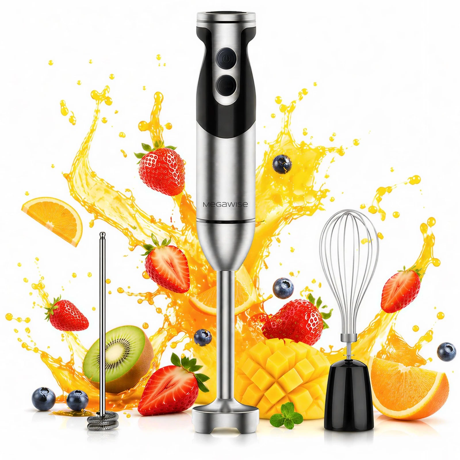 Hand Blender, Immersion Blender Handheld 12-Speed with 80% Sharper Blades, Ti...
