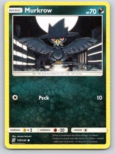 2019 POKEMON MURKROW UNIFIED MINDS 129/236 C NM A68482 FREE S&H