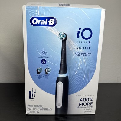 Oral-B iO Series 3 Limited Electric Toothbrush Black w/ 2 Brush Heads Open Box