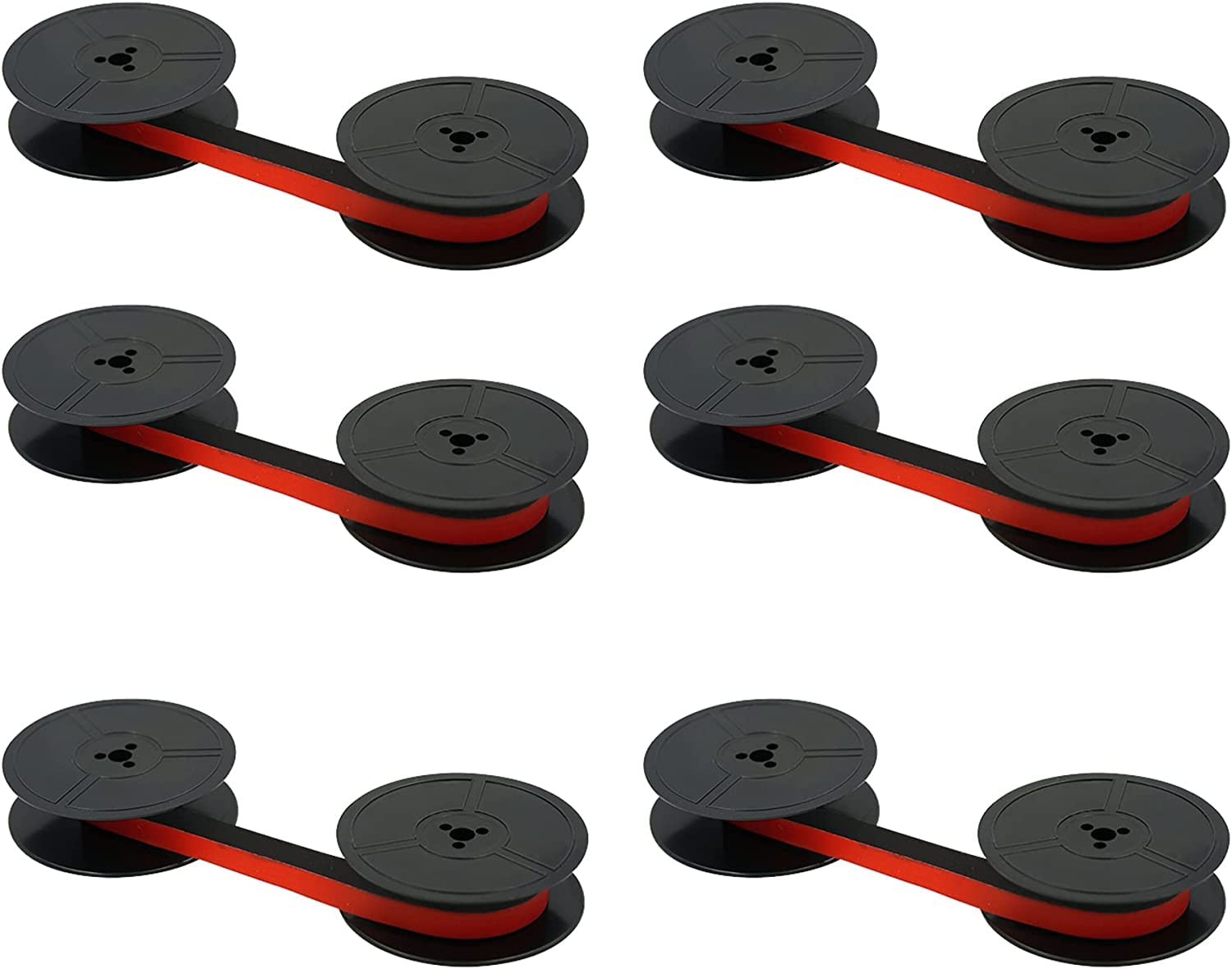 Ruban pour machine à écrire bicolore double bobine universelle nylon noir et rouge