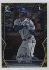 2023 Bowman Draft Chrome Yellow Lunar Crater Refractor 37/75 Hunter Haas 6tw