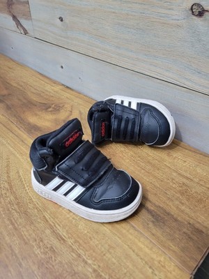 Adidas H01064 Boys Black Hoops Mid 2.0  Sneakers Shoes Size 7K 