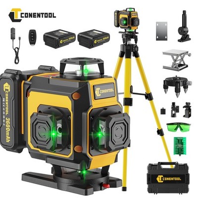 16Line Laser Level Wasserwaage 360° 4D Kreuzlinienlaser 3.6Ah*2Akku Laser 10~30M