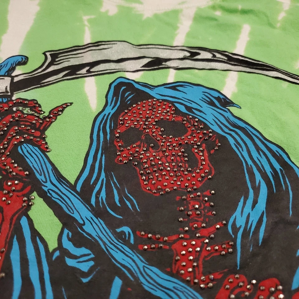 Camisa Imperious Para Hombres Mediana M Manga Corta Parca Envejecida Tie Dye Verde Foto 3 de 4