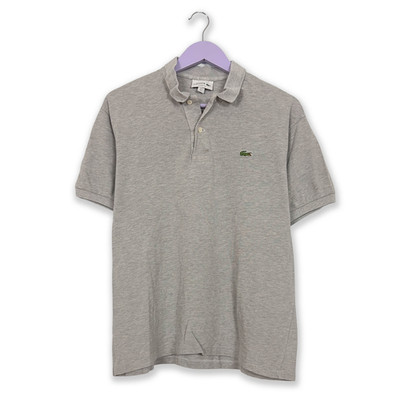Lacoste Poloshirt grau unifarben Kurzarm Classic Fit - Größe 5 L Herren