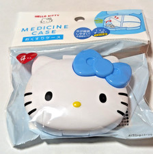 Sanrio Hello Kitty Medicine Case Pill Box Organizer 4 Compartments Blue Bow