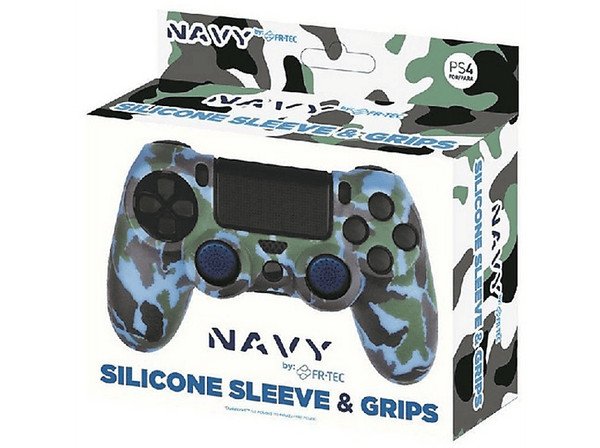 Funda + grips - FR TEC FT0020, Para mando PS4, Silicona, Camuflaje