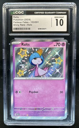 2024 Pokemon Paldean Fates Ralts Holo #153/091 CGC 10