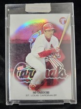 2002 Topps Pristine So Taguchi Refractor #/1999 RC Rookie #199 Encased Card