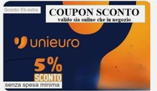 UNIEURO coupon voucher buono sconto digitale 5% valido su TUTTO anche APPLE