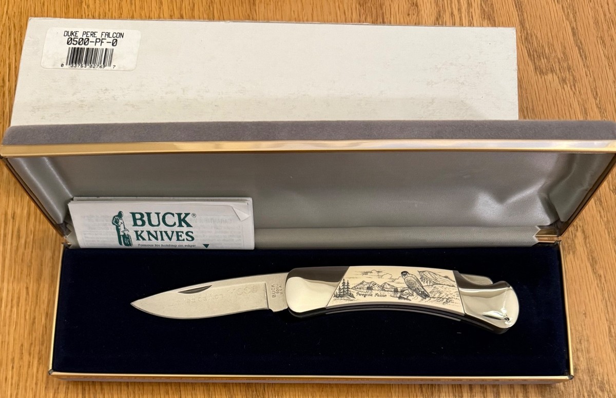 BUCK 500 DUKE SCRIM PEREGRINE FALCON KNIFE NEVER USED IN BOX N24