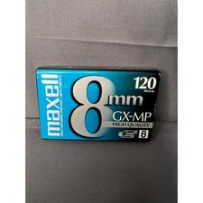 Maxell 8mm GX-MP Tape 120 Min Video Cassette New Sealed Black