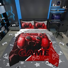 Game Consoles Comforter Set King Size,3D Gamepad Gaming Sports Gamer Gifts Re...