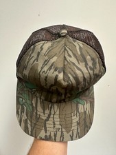 VTG Mossy Oak Greenleaf Snapback Hat Camo MESH Cap Made USA Camouflage hunting