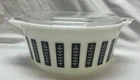 Vintage Pyrex Gourmet Black Leaf 2.5qt Casserole #475B with Lid Rare Promo 1961