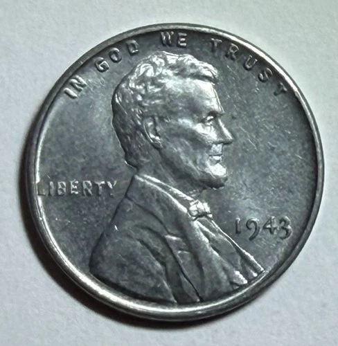 AU/BU 1943 STEEL CENT WHEAT CENT WWII PENNY IN PROTECTIVE FLIP STYLE COIN HOLDER