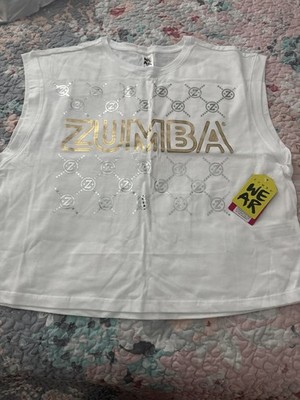 Zumba Runway Loose Tank Top Size Medium White