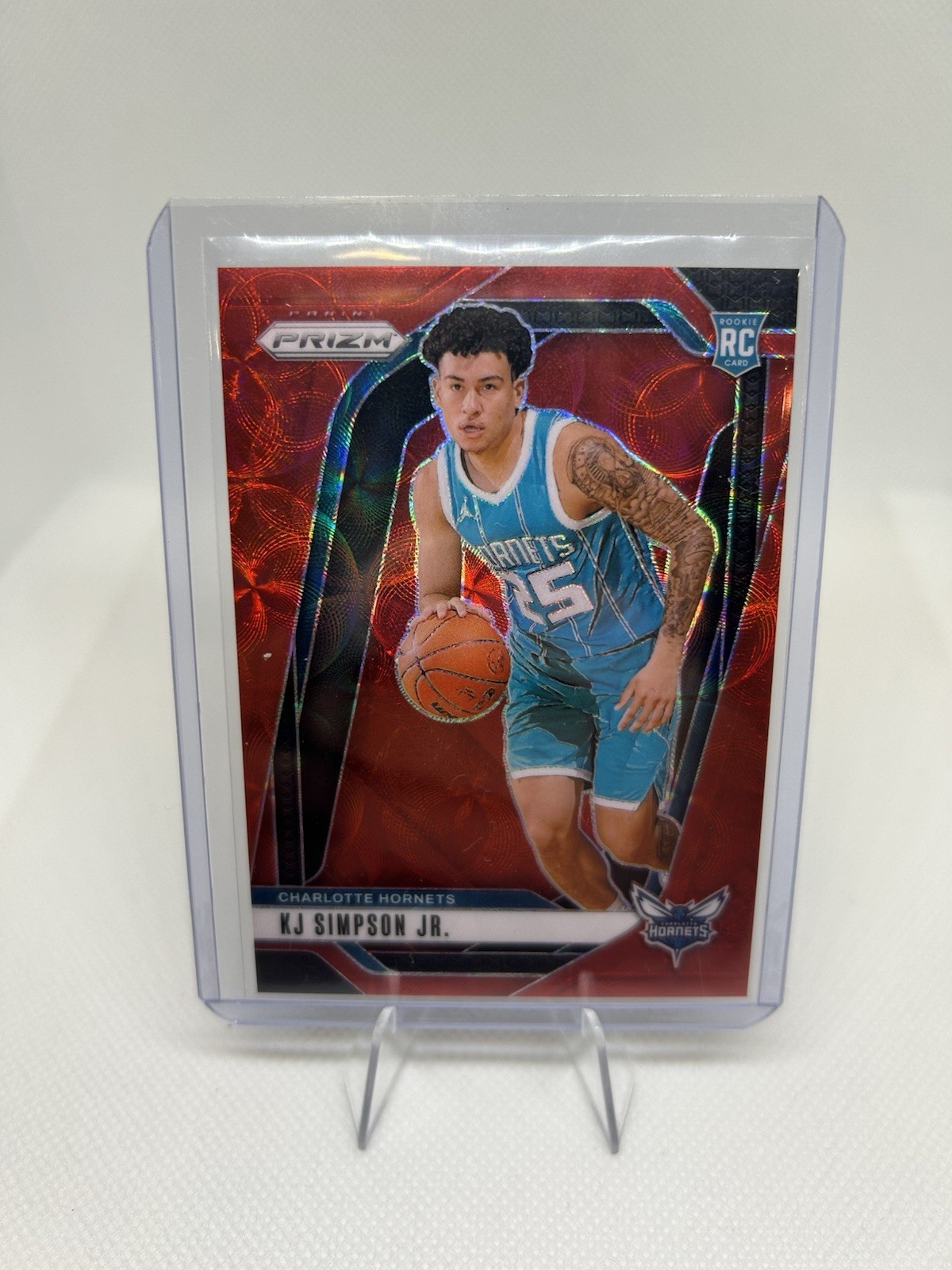 2024-25 Panini Prizm KJ Simpson Jr #247 Choice Red Prizm /88 (RC) & Choice Color
