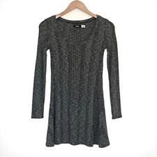 Urban Outfitters BDG Sweater Dress Stretch Knit Black/Gray Marled Scoopneck XS