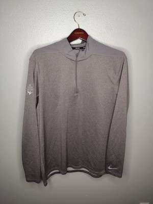 Nike Mens 1/4 Zip Pullover Top XL Gray Dri-fit Oregon Golf Club Preppy A4