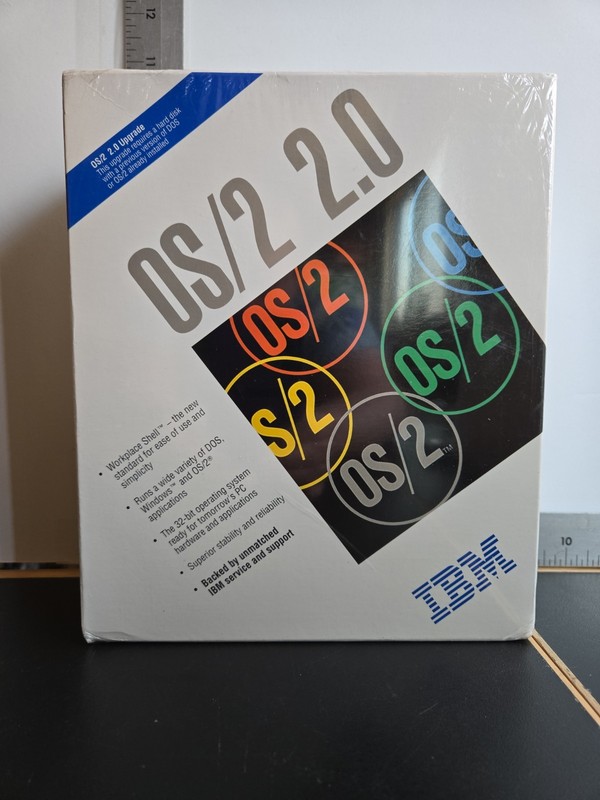 NEW FACTORY SEALED IBM OS/2 VERSION 2.0 WITH 3.5” DISKS Intel386 DOS Windows