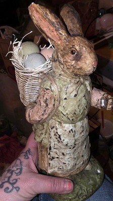 Ragon House Grandma Easter Bunny With Basket Of Eggs, 9  Vintage 