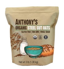 Anthony's Organic Steel Cut Oats, 3 lb, Gluten Free, Non 48 Ounce Pack of 1