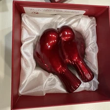 Pier 1 One Imports Love Birds Inseparables Figurine Red Ceramic in Box Excellent