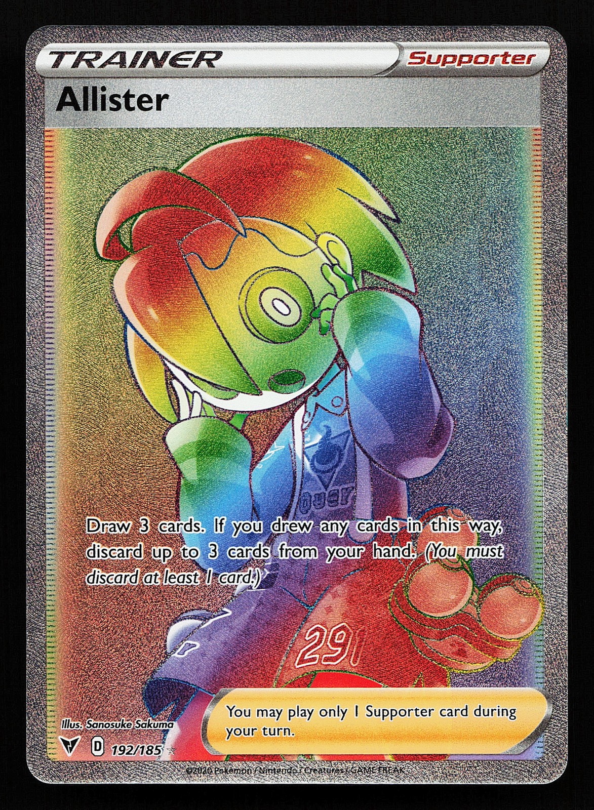 Allister 192/185 Secret Rare Vivid Voltage Pokémon Card